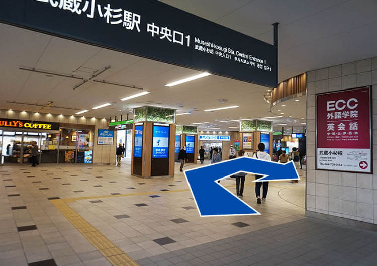 階段を降り、右に曲がります